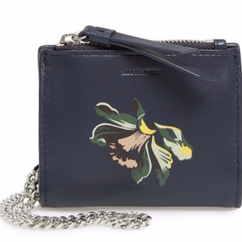 NEW All Saints Leather Wristlet Wallet